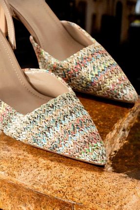 کفش پاشنه بلند کلاسیک رنگی زنانه حصیر AYENDE MODA - کد 932497186