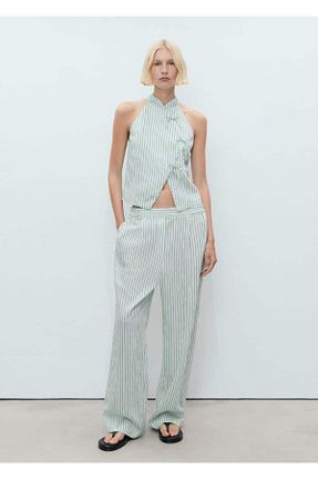 بلوز سبز زنانه ساده MANGO - کد 933325564