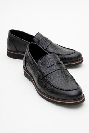 کفش لوفر مشکی مردانه چرم خالص maximoda - کد 932789667
