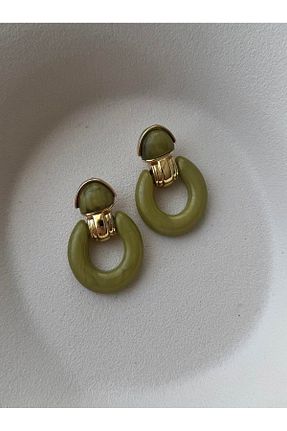 گوشواره جواهر خاکی استیل ضد زنگ mos&more - کد 932787873