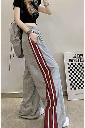 شلوار کرمگن طوسی زنانه اورسایز EDVESS - کد 826092869