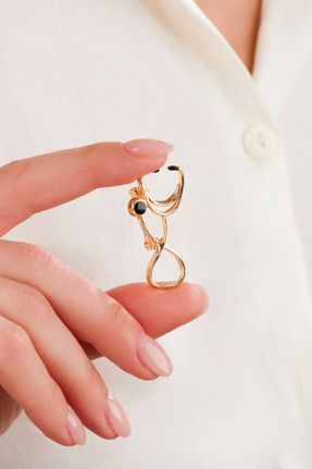 سنجاق سینه زرد زنانه نخ متالیک پلی آمید MRK - کد 932788884