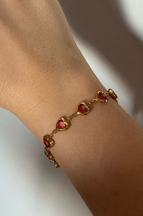 دستبند جواهر صورتی زنانه منجق Beca Atelier - کد 932798379