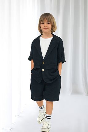 ست بالاتنه و پائین تنه مشکی بچه گانه بافتنی Catz Kids - کد 933339216