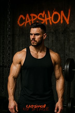 رکابی اسپرت مشکی مردانه پنبه پلی استر Capshon - کد 932818849