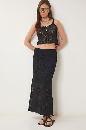 ست بالاتنه و پائین تنه مشکی زنانه تریکو Happiness İstanbul - کد 930995348