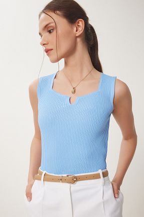 بلوز آبی زنانه ساده Happiness İstanbul - کد 930995338