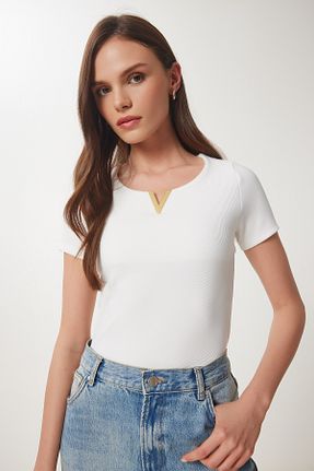 بلوز نباتی زنانه ساده Happiness İstanbul - کد 930970555