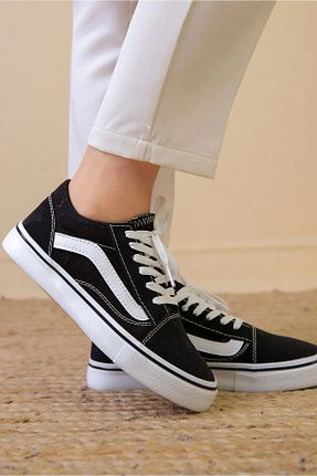 کفش اسنیکر مشکی زنانه بند دار Odastore - کد 869950406