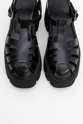 صندل مشکی زنانه پاشنه پلتفرم luvishoes - کد 840980046