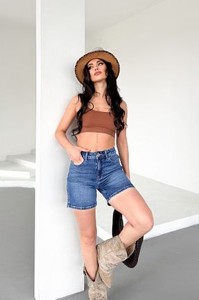 شلوارک و برمودا متالیک زنانه فاق بلند HLT JEANS - کد 823642265