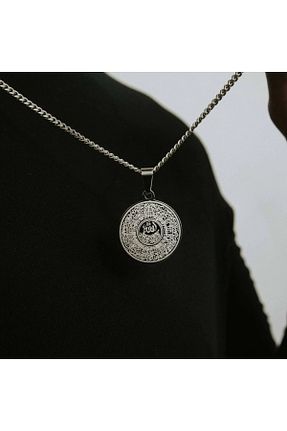 گردنبند استیل ( فولاد ) طوسی زنانه استیل ضد زنگ SafaZEN - کد 931091075