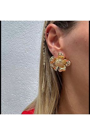 گوشواره جواهر طلائی رودیوم Brillo - کد 863347932