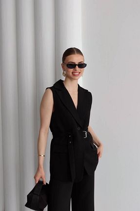 ست بالاتنه و پائین تنه مشکی زنانه بافتنی MODA - کد 931142122