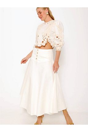 دامن سفید زنانه پارچه Coral - کد 928121344