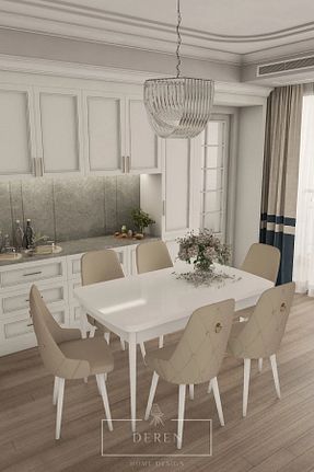 ست میز آشپزخانه قهوه ای چوب DEREN HOME - کد 747736243