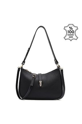 کیف دوشی مشکی زنانه چرم خالص Sole Sisters - کد 929424789