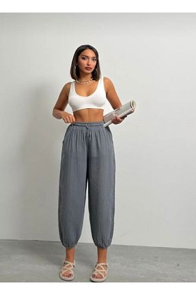 شلوار طوسی زنانه کتان NEWCO - کد 931165977