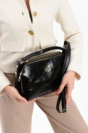 کیف دوشی مشکی زنانه چرم مصنوعی mugalas - کد 931044848
