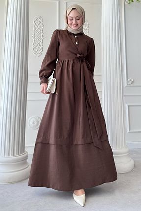 لباس حجاب قهوه ای زنانه رگولار InStyle - کد 931154965