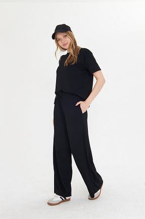 ست بالاتنه و پائین تنه مشکی زنانه بافتنی THIFF GYMWEAR - کد 927867719