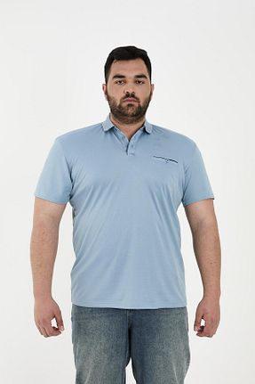 تیشرت سایز بزرگ آبی مردانه تکی Maccali - کد 931225206