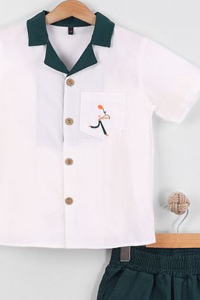 ست بالاتنه و پائین تنه سبز بچه گانه بافت Pollito - کد 931224952