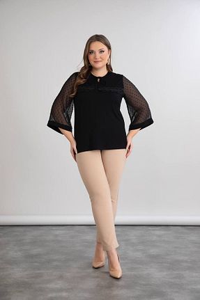 بلوز مشکی زنانه Puantiyeli wearon tekstil - کد 931226389