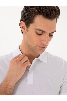 پولوشرت سفید مردانه اسلیم فیت Cacharel - کد 931210295
