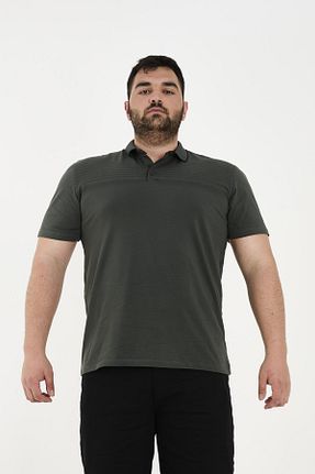 تیشرت سایز بزرگ خاکی مردانه تکی Maccali - کد 931236283