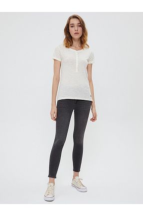 شلوار جین طوسی زنانه رگولار Loft - کد 52867677