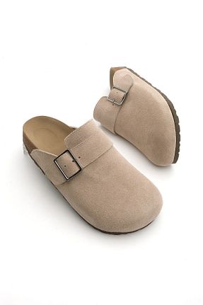 دمپائی بژ زنانه چرم خالص Marjin - کد 815907981