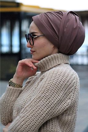 شال قهوه ای زنانه پنبه ای Resta - کد 931200203