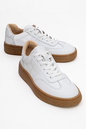 کفش اسنیکر سفید زنانه چرم اصل luvishoes - کد 931224096