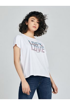تیشرت سفید زنانه رگولار Loft - کد 112793979