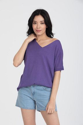 پلیور بنفش زنانه ساده Su Moda - کد 687360684