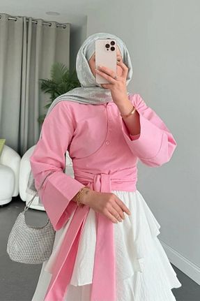 پیراهن صورتی زنانه Loose Aventien - کد 931242039