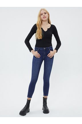 شلوار آبی زنانه پارچه Loft - کد 52245315
