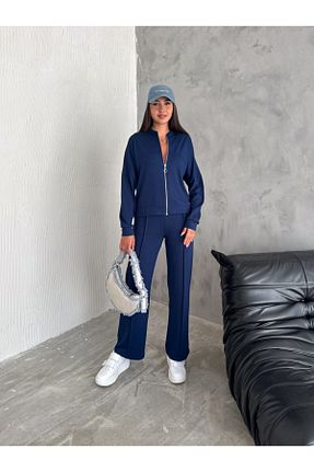 ست بالاتنه و پائین تنه سرمه ای زنانه بافت Winmoda34 - کد 931212906