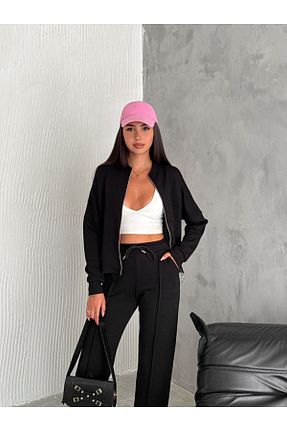 ست بالاتنه و پائین تنه مشکی زنانه بافت Winmoda34 - کد 931212819