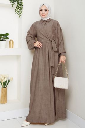لباس حجاب قهوه ای زنانه رگولار InStyle - کد 931236527