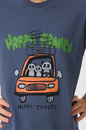 ست بالاتنه و پائین تنه سرمه ای بچه گانه بافت Nisrakids - کد 931245086