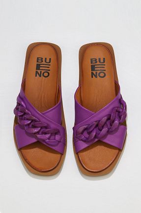دمپائی بنفش زنانه چرم خالص Bueno Shoes - کد 327930318