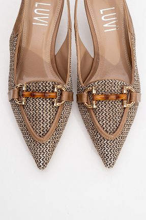 کفش پاشنه بلند کلاسیک بژ زنانه چرم مصنوعی luvishoes - کد 931241904