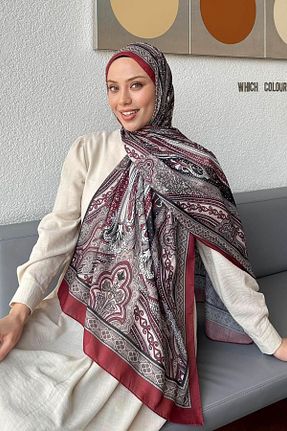 شال زرشکی زنانه lamelif - کد 931241272