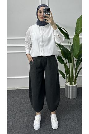 شلوار مشکی زنانه پارچه bybaharoz - کد 931234116