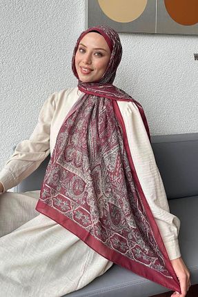 شال زرشکی زنانه lamelif - کد 931241337