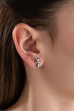 گوشواره نقره صورتی زنانه 925 عیار VAOOV - کد 931242783