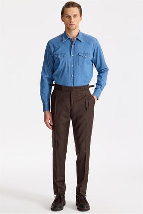 شلوار قهوه ای مردانه بافتنی Tombolini - کد 931246358