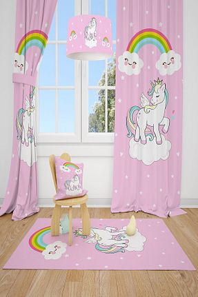 پرده زمینه صورتی جیر Talia Home - کد 172557274